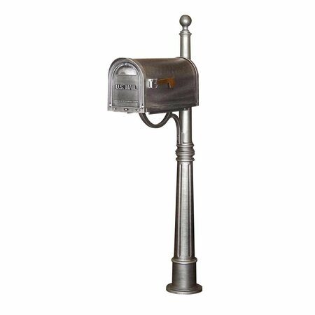 SPECIAL LITE Classic Curbside with Ashland Mailbox Post Unit, Swedish Silver SCC-1008_SPK-600-SW